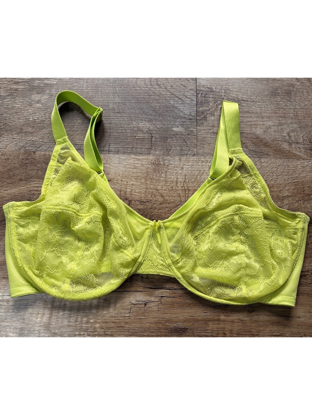Women's Lime Green Lace Underwire Bra Size 42G US